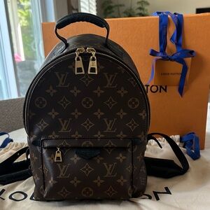 Louis Vuitton Monogram Canvas Mini Backpack in Brown with Gold Hardware